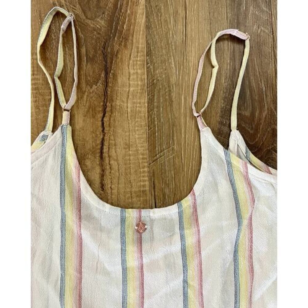 Volcom Women's Ruffled Tropical Stripe Island Cami‎ Tank Size XS NEW - Picture 8 of 13
